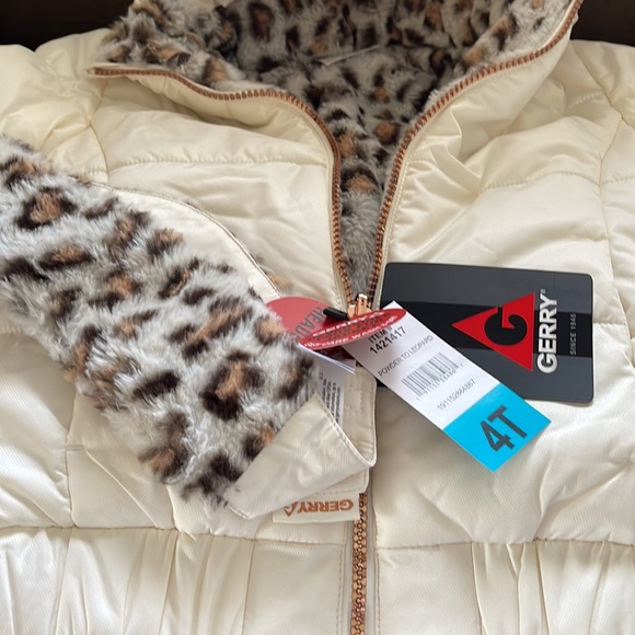 Gerry Reversible Faux Fur Jacket Girls 4T NWT - Picture 2 of 5